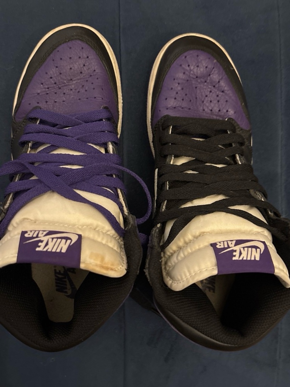 Nike Purple, Black & White High-Top Sneakers